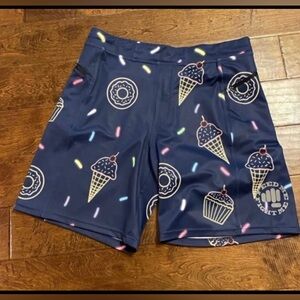 Feed Me Fight Me Navy Men’s Shorts with Ice Cream & Donut Print